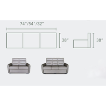 Load image into Gallery viewer, Buff Half Leather Sofa
