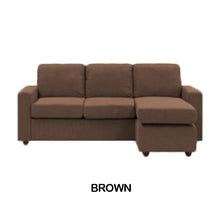 Load image into Gallery viewer, Fabric L Shape Sofa Brown