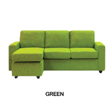 Load image into Gallery viewer, Fabric L Shape Sofa Green