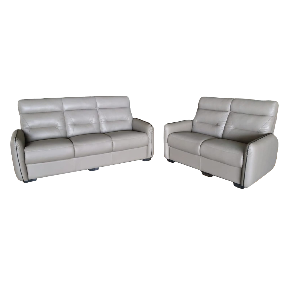 Buff Half Leather Sofa