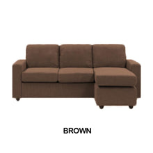 Load image into Gallery viewer, Fabric L Shape Sofa Brown
