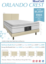 Load image into Gallery viewer, maxcoil orlando crest individual pocketed spring mattress bundle
