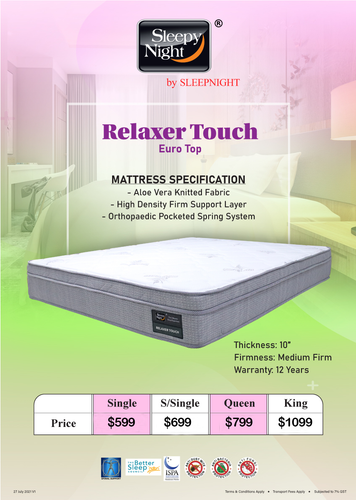 Sleepynight Relaxer Touch Pocketed Spring Mattress