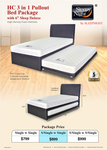 sleepynight 3 in 1 pullout bed package