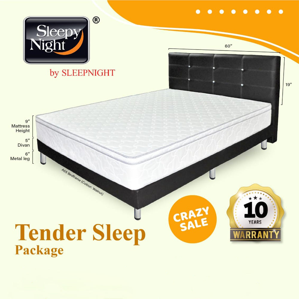 Sleepy Night Tender Sleep Mattress (FREE BEDFRAME!)